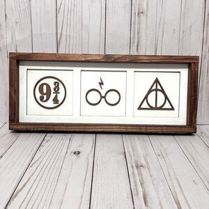Harry Potter Wooden Rectangular Framed Artwork Sign